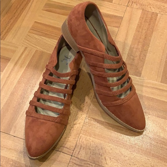 Suede Strappy Almond Toe Flats - Picture 5 of 5